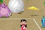 Лило и Стич играют в волейбол